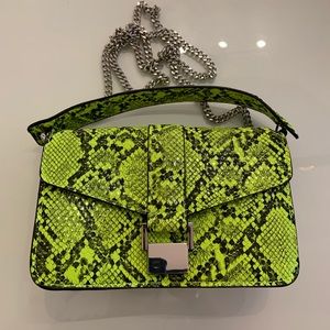 ZARA Highlighter Snake Skin Bag